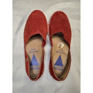 Verbenas Womens Carmen Red Leather Suede Flats size US 9, EUR 40, Worn Once